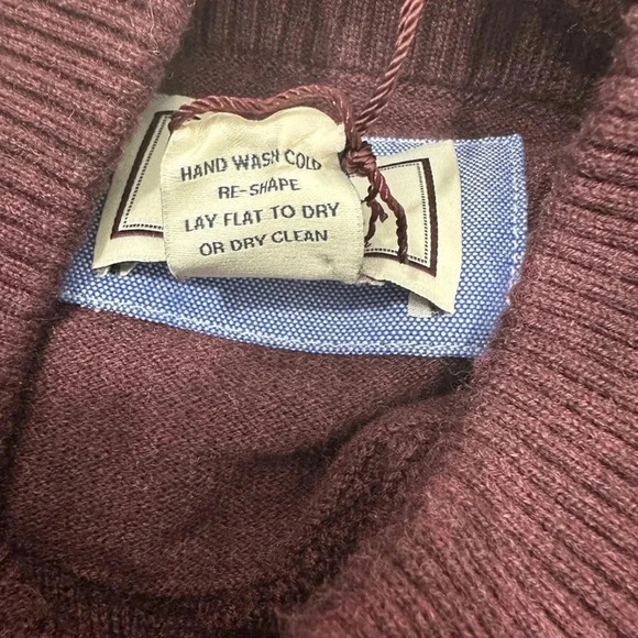 NEW Jos A Bank Men Burgundy Red Merino Wool 3/4 Button Sweater Long Sleeve Sz L - Picture 5 of 6